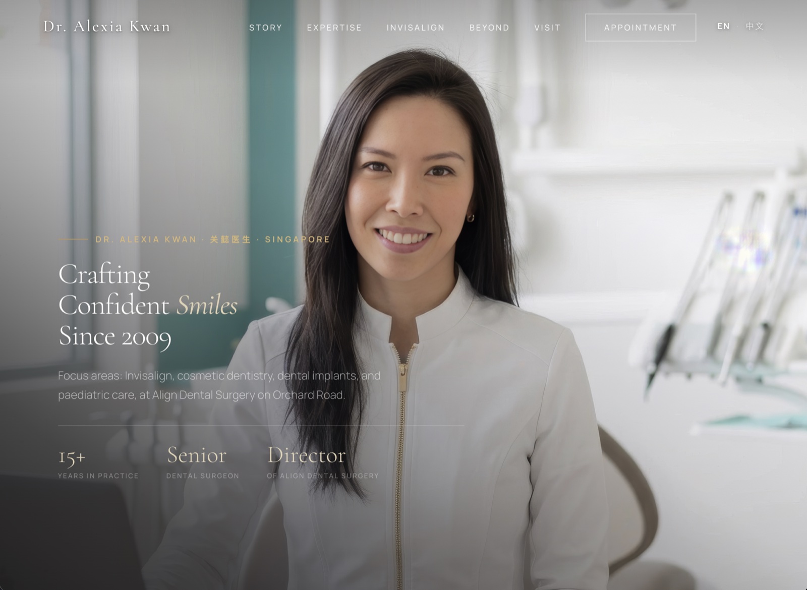 Dr Alexia Kwan dental surgery website at Orchard Road Singapore
