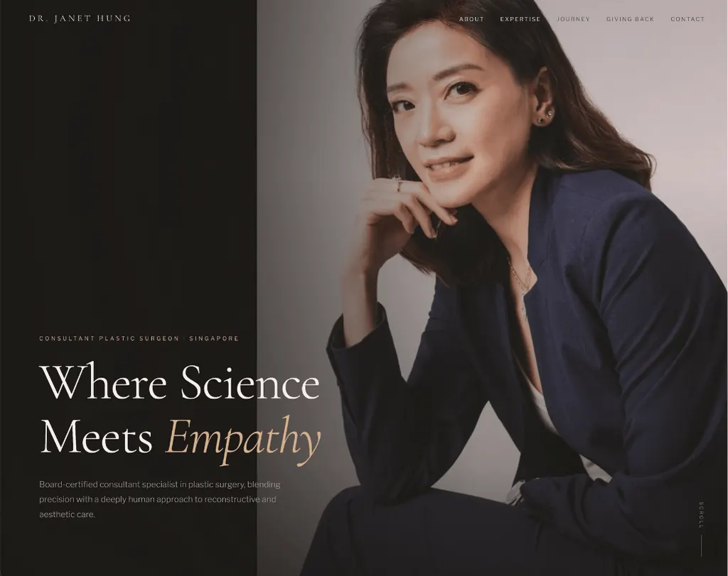 Dr Janet Hung personal website for plastic surgery in Singapore